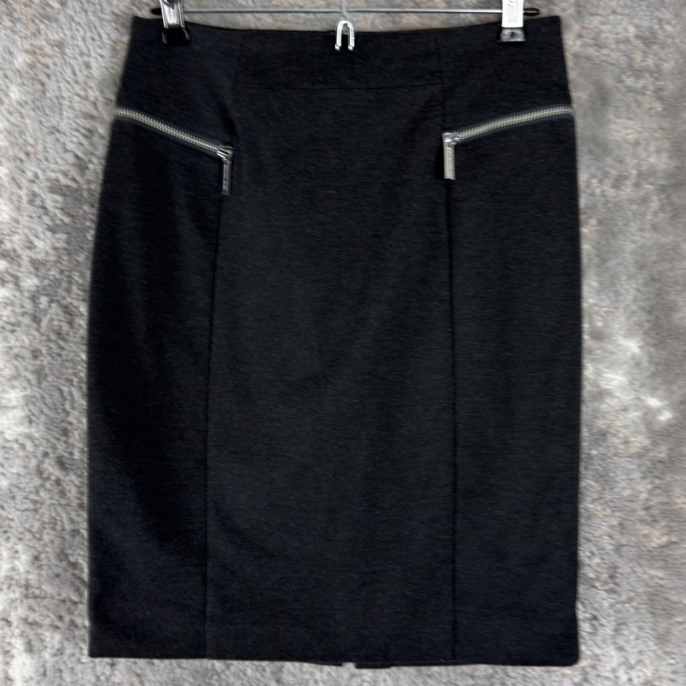Michael Kors Size 6 Career Minimalist Knee Length Pencil Skirt Black Zip Lined